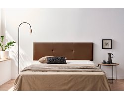 Moonia Gestoffeerd Hoofdbord - Kunstleer - Bruin - Modern en Duurzaam - Hoogwaardige Kwaliteit - Inclusief Muurschroeven
