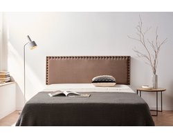 Moonia Hoofdbord - Gestoffeerd - Chocolade - Elegant en Duurzaam - Aqualine Stof - 55 cm Hoogte - 3 Jaar Garantie