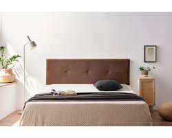 Moonia Hoofdbord - Gestoffeerd - Chocolade - Modern en Duurzaam - Aqualinè Stof - Eenvoudig te Bevestigen