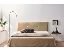Moonia Hoofdbord - Gestoffeerd - Kunstleer - Goud - Modern en Duurzaam - Inclusief Muurschroeven - 50 cm Hoog