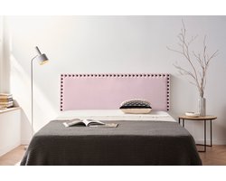 Moonia Hoofdbord - Gestoffeerd - Lichtroze - Elegant en Duurzaam - Aqualine Stof - Vlekbestendig en Hoogwaardig