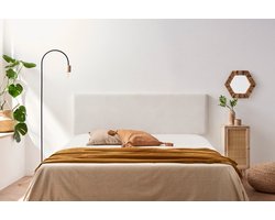 Moonia Hoofdbord - Minimalistisch - Aqualine Stof - Beige - Duurzaam en Vlekafstotend - Hoogwaardige Kwaliteit