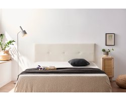 Moonia Hoofdbord - Slaapkamer Accessoire - Kunstleer - Beige - Modern en Duurzaam - Inclusief Muurschroeven
