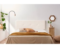 Moonia Hoofdbord - Wanddecoratie - Slaapkamer Accessoire - Beige - Duurzaam Aqualine Stof - Vlekbestendig en Elegant
