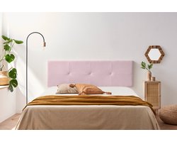 Moonia Hoofdbord - Wandpaneel - Lichtroze - Aqualine Stof - Duurzaam en Vlekbestendig - 50 cm Hoog