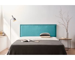 Moonia Hoofdbord - Wandpaneel - Turquoise - Elegant en Duurzaam - Aqualinestof - Vlekafstotend en Hoogwaardig