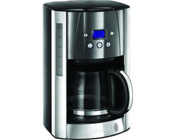 Moonlight Grey Digitaal Filterkoffiezetapparaat - Programmeerbare Timer - 12 Koppen - Grijs - incl. Glazen Kan