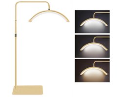 Moonlight Lamp - Halve Maan Lamp - Salon Lamp - Salon Verlichting - Wimperstylist Lamp - Met Telefoonhouder - Met Afstandsbediening - Dimbaar - Goud - 180 cm