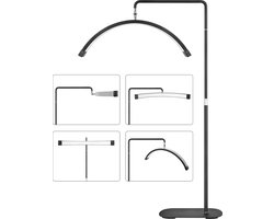 Moonlight Zwart - Nieuwste Model - kantelbaar - Behandellamp - 360° Rotatie - Salonlamp - Moon light - Moon Lamp - Moonlamp -Behandel lamp - Incl. smartphonehouder - Beauty - Tattoo - Massage - Nagelstyliste - Make-up - Verlichting