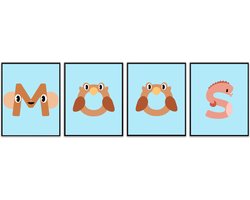 Moos Geboorte Fotolijstjes 30x20 - Babykamer - Naam bekend maken - Foto - Baby - Kinderkamer - Jongen