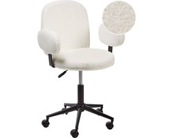 MORAGA - Bureaustoel - Gebroken Wit - Bouclé