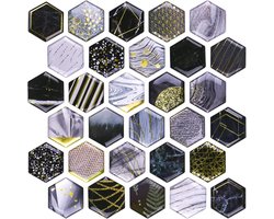 MORCART 30 stuks koelkastmagneten, leuke magneten voor kast, koelkast, whiteboard, kantoor, keuken, schoolbord, decoratief zeshoekig kunstcadeau voor volwassenen, zwart