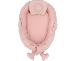 Mordesign - Babynestje - Roze - Inclusief Steunkussen - 100% Katoen Babynest - Wasbaar op 30°C
