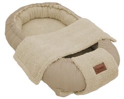 Mordesign Babynestje Teddy met Dekentje - Beige - Omkeerbaar & Verstelbaar - Morteddy - Baby Nestje - Baby Nest - Wasbaar