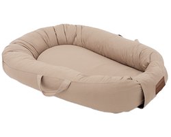 Mordesign - Deluxe Babynestje - Cappuccino (Beige) - Babynest met Handvaten, Koordjes & Klittenband - Newborn Nest - 100% Katoen - Vanaf 0 Maanden