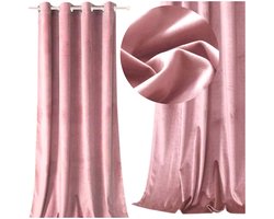 MORE&DECO - Velvet Gordijn - Roze - 250x140 cm - Luxueuze uitstraling