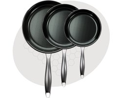 Morelia® Koekenpannen Set Inductie en Gas - Incl Spatel - Ø 20cm - 24 cm en 28 cm - 100% PFAS Vrij - Keramische Anti aanbaklaag - Oven en Vaatwasserbestendig - Zwart