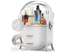 Morelia® Make-up Organizer met Lades en Transparant Deksel – Stof- en Waterdicht – 2 Lades – Wit (Verkrijgbaar in 3 Kleuren)