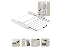 Morelia® Tussenstuk Wasmachine Droger - Inclusief droogrek - Stapelkit Wasmachine Droger - Universeel - Wit