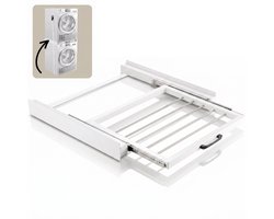 Morelia® Tussenstuk Wasmachine Droger - Inclusief Uitschuifbare droogrek - Stapelkit Wasmachine Droger - Universeel - Wit