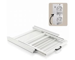 Morelia® Tussenstuk Wasmachine en Droger - Inclusief Uitschuifbare droogrek - Stapelkit Wasmachine Droger - Universeel - Wit