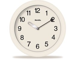 Morelia® Wandklok Modern Beige - Stil Uurwerk - Klok voor in de Woonkamer, Slaapkamer en Keuken