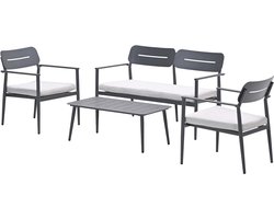 Morella loungeset - 4-delig - carbon black - valley sand
