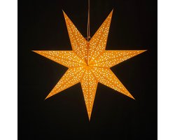 MoreThanHip Papieren kerstster “Luma” – 60 cm – 7 punten – incl. verlichtingskabel (zonder lampje)