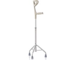 Moretti Driepoot eifel - Wandelstok met onderarmkruk ondersteuning - Zilver