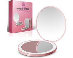 MoreWomen® - Zakspiegel - Make Up Spiegel - Handspiegel - Make-Up Spiegel Met Verlichting - Makeup Spiegel 2X Vergroting - Reisspiegel