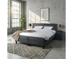 Mörgenn Boxspring Comforta - Pocketvering - Antraciet - 120x220 cm - Inclusief Dekbed en Kussens