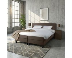 Mörgenn Boxspring Comforta - Pocketvering - Bruin - 200x200 cm - Inclusief Dekbed en Kussens