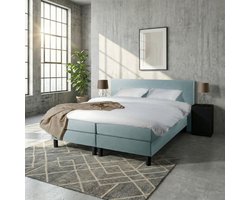 Mörgenn Boxspring Comforta - Pocketvering - Lichtblauw - 160x210 cm - Inclusief Dekbed en Kussens