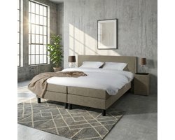 Mörgenn Boxspring Comforta - Pocketvering - Taupe - 120x200 cm - Inclusief Dekbed en Kussens