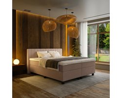 Mörgenn Boxspring Douze - Pocketvering - Oud Roze - 180x200 + Dekbed en Kussens