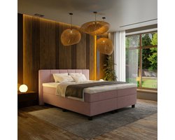 Mörgenn Boxspring Madrid - Pocketvering - Oud Roze - 140x200 cm - Inclusief Dekbed en Kussens