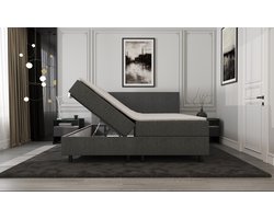 Mörgenn Boxspring SENTO - Boxspring met opbergruimte - Pocketvering - Luxe topper - Antraciet - 180x200 cm
