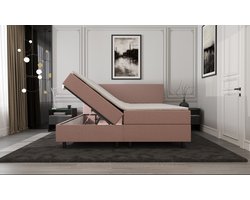Mörgenn Boxspring SENTO - Boxspring met opbergruimte - Pocketvering - Luxe topper - Oud Roze - 160x200 cm