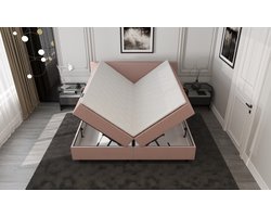 Mörgenn Boxspring SENTO - Boxspring met opbergruimte - Pocketvering - Luxe topper - Oud Roze - 90x200 cm