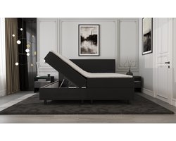 Mörgenn Boxspring SENTO - Boxspring met opbergruimte - Pocketvering - Luxe topper - Zwart - 180x200 cm