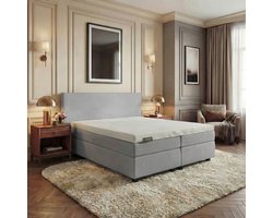 Mörgenn Hotel en B&B Boxspring - Pocketvering - Lichtgrijs - 180x200 cm - Inclusief Dekbed en Kussens