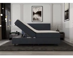 Mörgenn Opbergboxspring SENTO - Boxspring met opbergruimte - Pocketvering - Luxe topper - Inclusief Dekbed en Kussens - Zwart - 140x200