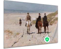 Morgenrit langs het strand - Anton Mauve muurdecoratie - Paarden muurdecoratie - Poster Dieren - Wanddecoratie modern - Posters slaapkamer - Wanddecoratie slaapkamer poster 75x50 cm