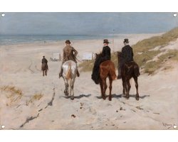 Morgenrit langs het strand - Anton Mauve tuinposter - Paarden tuinposter - Tuinposters Dieren - Balkon decoratie - Schuttingdoek - Tuin decoratie muurdecoratie tuinposter 60x40 cm