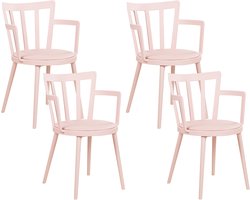MORILL - Stoel set van 4 - Pastelroze - Kunststof