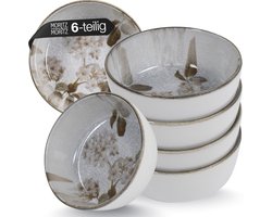 Moritz & Moritz BLOSSOM Mueslikom set 6-delig – Porseleinen kommen met bloemendecor – 610 ml