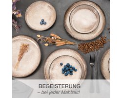 Moritz & Moritz Bordenset - 18-delig - Zwart-Beige Keramiek