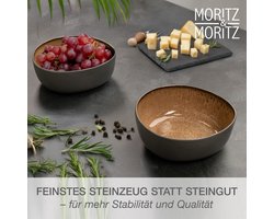Moritz & Moritz ORGANIC 2-delige Serveerschaal Set - 2 grote Saladschaal Aardewerk - Beige