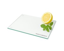 Moritz & Moritz Snijplank Glas - 8 mm Dikte - Veiligheidsglas met Antislipvoetjes - 40 x 30 cm - Transparant