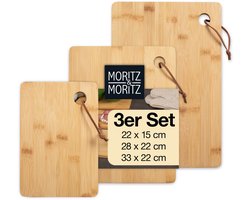 Moritz & Moritz Snijplank Set 3 stuks S/M/L - Snijplanken Bamboe - Snijplank hout - Snijplankenset Krasbestendig